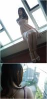 YT028 小林忆莲阿紫粉色长裙高跟鞋29楼飘窗展示